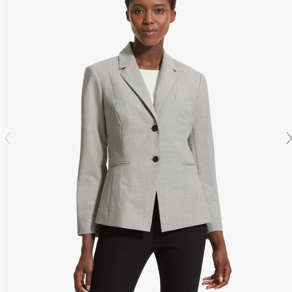NWT. MM LaFleur The Ross Blazer Tropical Wool Light Grey Size 14
